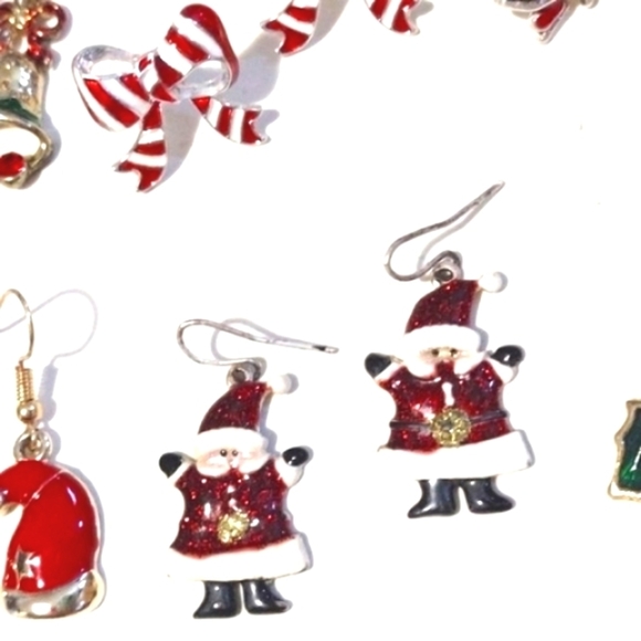 VINTAGE XMAS HIGH-END ASSORTMENT OF POST AND HOOK EARRINGS LOT - Picture 3 of 10